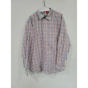 Van Heusens Originals Classic Fit‎ Mens Button Up Plaid Shirt size XL #2